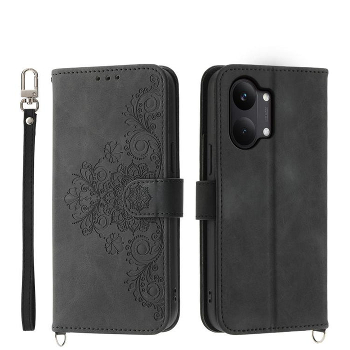 Funda de cuero para teléfono con relieve de flores y tacto de piel, For Redmi A7 Pro 4G / 5G 171mm / Poco C85x 5G, For Redmi 15a 5G, For Redmi Turbo 5 Max 5G / Poco X8 Pro Max 5G, For Redmi K90 Pro Max / Poco F8 Ultra 5G                                ...