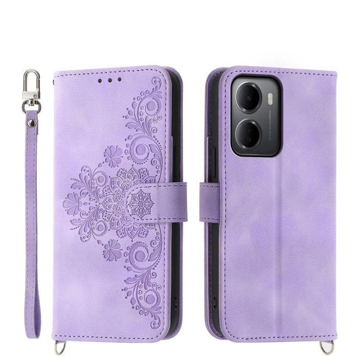 Funda de cuero para teléfono con relieve de flores y tacto de piel, For Redmi A7 Pro 4G / 5G 171mm / Poco C85x 5G, For Redmi 15a 5G, For Redmi Turbo 5 Max 5G / Poco X8 Pro Max 5G, For Redmi K90 Pro Max / Poco F8 Ultra 5G                                ...