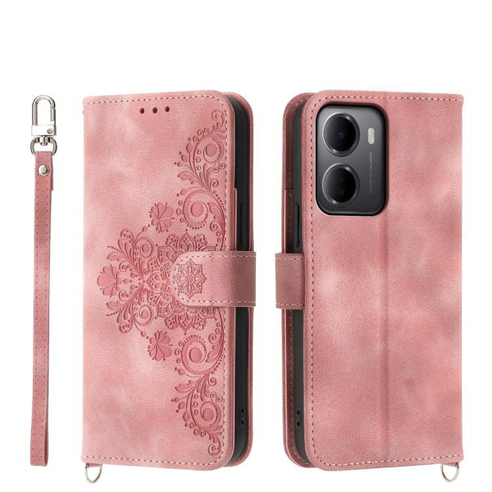 Funda de cuero para teléfono con relieve de flores y tacto de piel, For Redmi A7 Pro 4G / 5G 171mm / Poco C85x 5G, For Redmi 15a 5G, For Redmi Turbo 5 Max 5G / Poco X8 Pro Max 5G, For Redmi K90 Pro Max / Poco F8 Ultra 5G                                ...