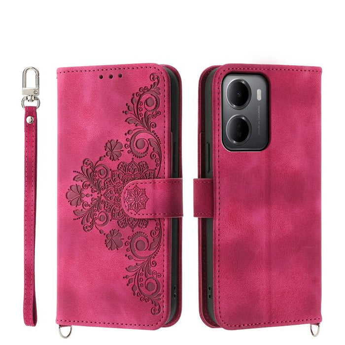 Funda de cuero para teléfono con relieve de flores y tacto de piel, For Redmi A7 Pro 4G / 5G 171mm / Poco C85x 5G, For Redmi 15a 5G, For Redmi Turbo 5 Max 5G / Poco X8 Pro Max 5G, For Redmi K90 Pro Max / Poco F8 Ultra 5G                                ...
