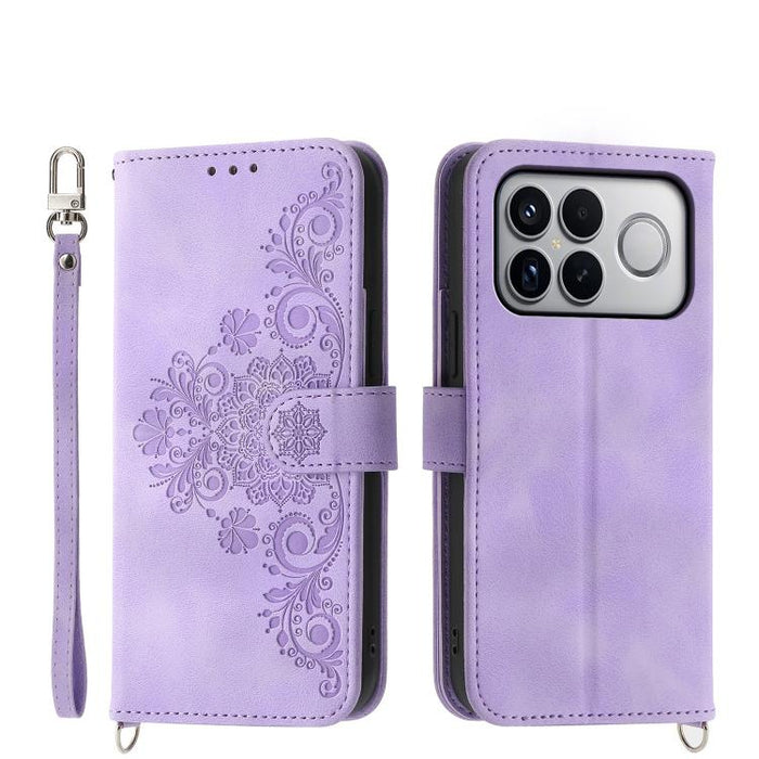 Funda de cuero para teléfono con relieve de flores y tacto de piel, For Redmi A7 Pro 4G / 5G 171mm / Poco C85x 5G, For Redmi 15a 5G, For Redmi Turbo 5 Max 5G / Poco X8 Pro Max 5G, For Redmi K90 Pro Max / Poco F8 Ultra 5G                                ...