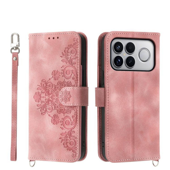 Funda de cuero para teléfono con relieve de flores y tacto de piel, For Redmi A7 Pro 4G / 5G 171mm / Poco C85x 5G, For Redmi 15a 5G, For Redmi Turbo 5 Max 5G / Poco X8 Pro Max 5G, For Redmi K90 Pro Max / Poco F8 Ultra 5G                                ...