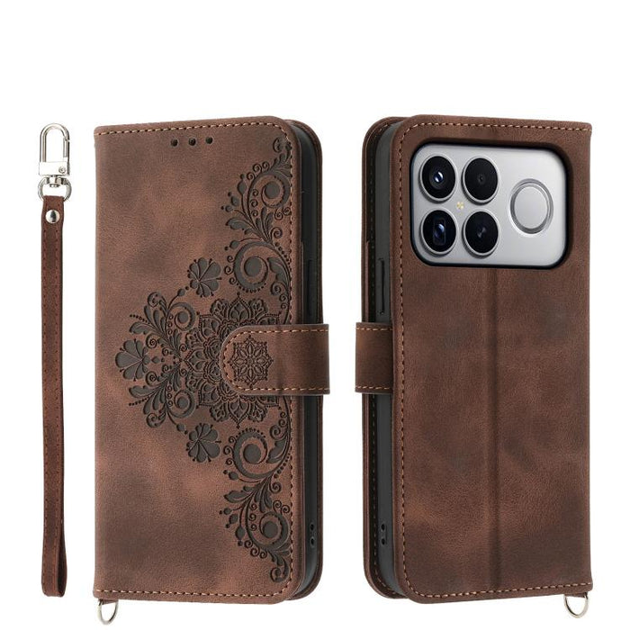 Funda de cuero para teléfono con relieve de flores y tacto de piel, For Redmi A7 Pro 4G / 5G 171mm / Poco C85x 5G, For Redmi 15a 5G, For Redmi Turbo 5 Max 5G / Poco X8 Pro Max 5G, For Redmi K90 Pro Max / Poco F8 Ultra 5G                                ...