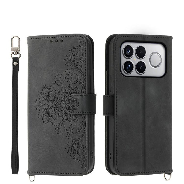 Funda de cuero para teléfono con relieve de flores y tacto de piel, For Redmi A7 Pro 4G / 5G 171mm / Poco C85x 5G, For Redmi 15a 5G, For Redmi Turbo 5 Max 5G / Poco X8 Pro Max 5G, For Redmi K90 Pro Max / Poco F8 Ultra 5G                                ...