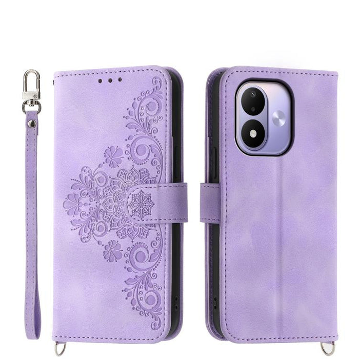 Funda de cuero para teléfono con relieve de flores y tacto de piel, For Redmi A7 Pro 4G / 5G 171mm / Poco C85x 5G, For Redmi 15a 5G, For Redmi Turbo 5 Max 5G / Poco X8 Pro Max 5G, For Redmi K90 Pro Max / Poco F8 Ultra 5G                                ...