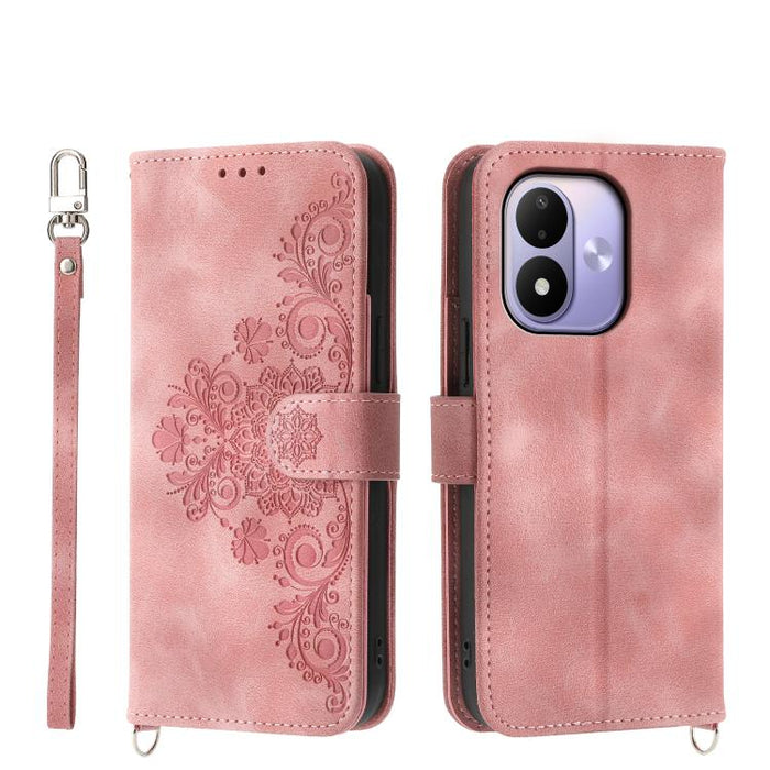 Funda de cuero para teléfono con relieve de flores y tacto de piel, For Redmi A7 Pro 4G / 5G 171mm / Poco C85x 5G, For Redmi 15a 5G, For Redmi Turbo 5 Max 5G / Poco X8 Pro Max 5G, For Redmi K90 Pro Max / Poco F8 Ultra 5G                                ...