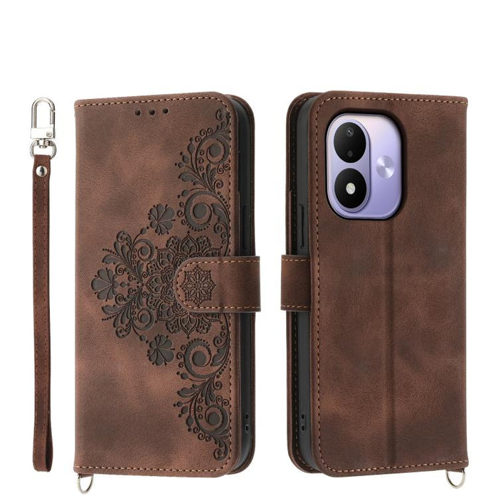 Funda de cuero para teléfono con relieve de flores y tacto de piel, For Redmi A7 Pro 4G / 5G 171mm / Poco C85x 5G, For Redmi 15a 5G, For Redmi Turbo 5 Max 5G / Poco X8 Pro Max 5G, For Redmi K90 Pro Max / Poco F8 Ultra 5G                                ...