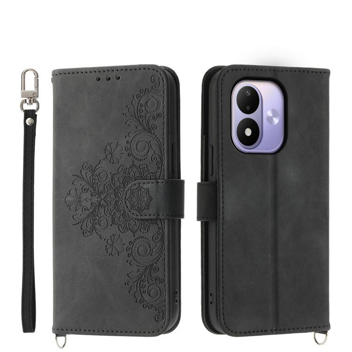 Funda de cuero para teléfono con relieve de flores y tacto de piel, For Redmi A7 Pro 4G / 5G 171mm / Poco C85x 5G, For Redmi 15a 5G, For Redmi Turbo 5 Max 5G / Poco X8 Pro Max 5G, For Redmi K90 Pro Max / Poco F8 Ultra 5G                                ...