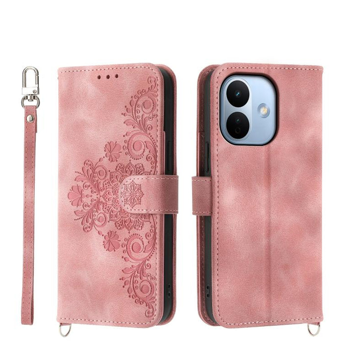 Funda de cuero para teléfono con relieve de flores y tacto de piel, For Redmi A7 Pro 4G / 5G 171mm / Poco C85x 5G, For Redmi 15a 5G, For Redmi Turbo 5 Max 5G / Poco X8 Pro Max 5G, For Redmi K90 Pro Max / Poco F8 Ultra 5G                                ...