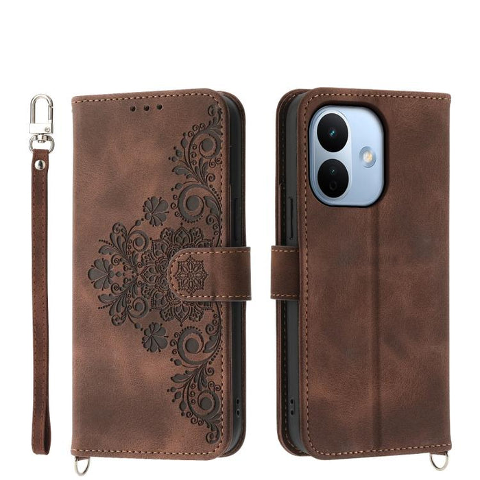 Funda de cuero para teléfono con relieve de flores y tacto de piel, For Redmi A7 Pro 4G / 5G 171mm / Poco C85x 5G, For Redmi 15a 5G, For Redmi Turbo 5 Max 5G / Poco X8 Pro Max 5G, For Redmi K90 Pro Max / Poco F8 Ultra 5G                                ...