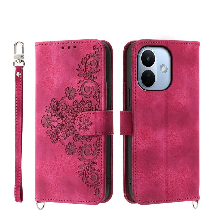 Funda de cuero para teléfono con relieve de flores y tacto de piel, For Redmi A7 Pro 4G / 5G 171mm / Poco C85x 5G, For Redmi 15a 5G, For Redmi Turbo 5 Max 5G / Poco X8 Pro Max 5G, For Redmi K90 Pro Max / Poco F8 Ultra 5G                                ...