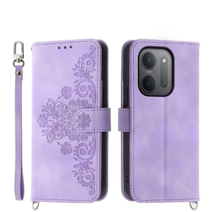 Funda de cuero para teléfono con relieve de flores y tacto de piel, For Redmi A7 Pro 4G / 5G 171mm / Poco C85x 5G, For Redmi 15a 5G, For Redmi Turbo 5 Max 5G / Poco X8 Pro Max 5G, For Redmi K90 Pro Max / Poco F8 Ultra 5G                                ...
