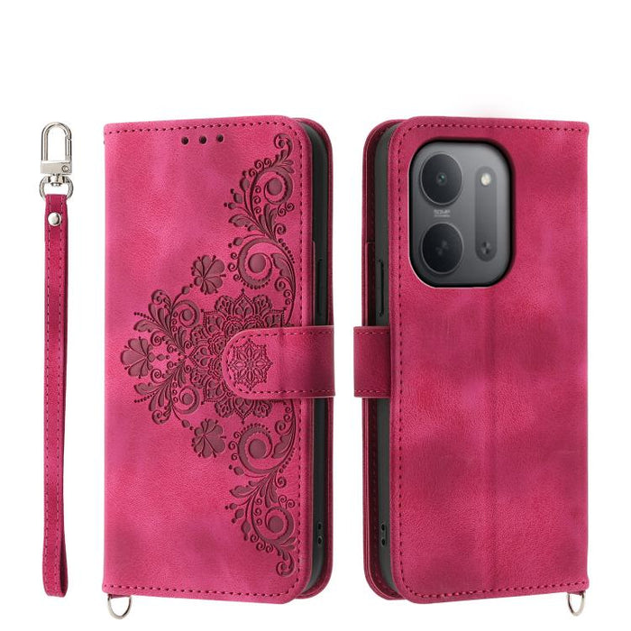 Funda de cuero para teléfono con relieve de flores y tacto de piel, For Redmi A7 Pro 4G / 5G 171mm / Poco C85x 5G, For Redmi 15a 5G, For Redmi Turbo 5 Max 5G / Poco X8 Pro Max 5G, For Redmi K90 Pro Max / Poco F8 Ultra 5G                                ...