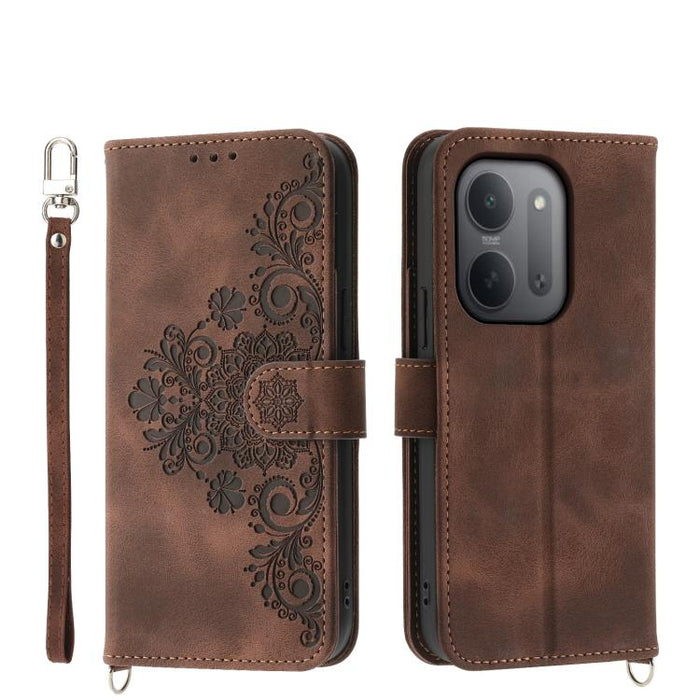 Funda de cuero para teléfono con relieve de flores y tacto de piel, For Redmi A7 Pro 4G / 5G 171mm / Poco C85x 5G, For Redmi 15a 5G, For Redmi Turbo 5 Max 5G / Poco X8 Pro Max 5G, For Redmi K90 Pro Max / Poco F8 Ultra 5G                                ...