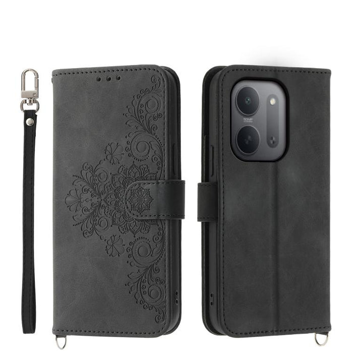 Funda de cuero para teléfono con relieve de flores y tacto de piel, For Redmi A7 Pro 4G / 5G 171mm / Poco C85x 5G, For Redmi 15a 5G, For Redmi Turbo 5 Max 5G / Poco X8 Pro Max 5G, For Redmi K90 Pro Max / Poco F8 Ultra 5G                                ...
