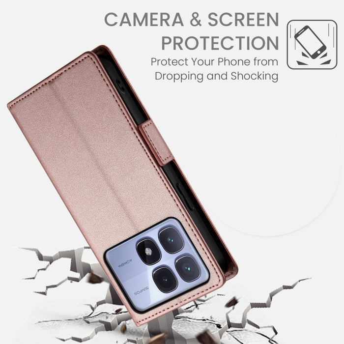Funda para teléfono de cuero esmerilado con cierre magnético y hebilla lateral, For Redmi K70 Ultra