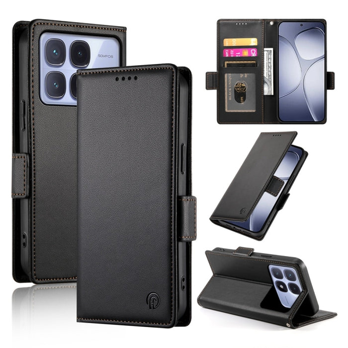 Funda para teléfono de cuero esmerilado con cierre magnético y hebilla lateral, For Redmi  Turbo 4 Pro / Xiaomi Poco F7, For Redmi A5 4G 171.7mm / Xiaomi Poco C71, For Redmi K80 / K80 Pro, For Redmi Note 14 4G 164.84mm, For Redmi Note 14 Pro 4G        ...
