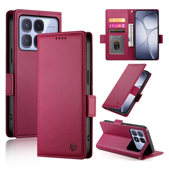 Funda para teléfono de cuero esmerilado con cierre magnético y hebilla lateral, For Redmi  Turbo 4 Pro / Xiaomi Poco F7, For Redmi A5 4G 171.7mm / Xiaomi Poco C71, For Redmi K80 / K80 Pro, For Redmi Note 14 4G 164.84mm, For Redmi Note 14 Pro 4G        ...