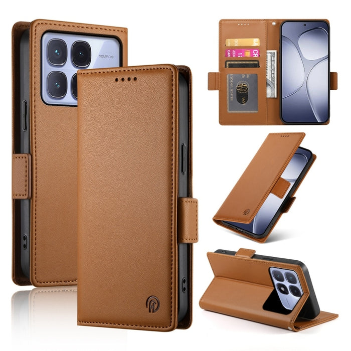 Funda para teléfono de cuero esmerilado con cierre magnético y hebilla lateral, For Redmi  Turbo 4 Pro / Xiaomi Poco F7, For Redmi A5 4G 171.7mm / Xiaomi Poco C71, For Redmi K80 / K80 Pro, For Redmi Note 14 4G 164.84mm, For Redmi Note 14 Pro 4G        ...