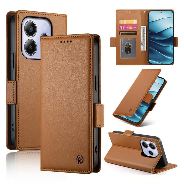 Funda para teléfono de cuero esmerilado con cierre magnético y hebilla lateral, For Redmi  Turbo 4 Pro / Xiaomi Poco F7, For Redmi A5 4G 171.7mm / Xiaomi Poco C71, For Redmi K80 / K80 Pro, For Redmi Note 14 4G 164.84mm, For Redmi Note 14 Pro 4G        ...
