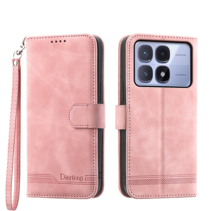 Funda para teléfono de piel sintética y TPU Dream Line de Dierfeng, For Redmi Note 14 Pro 4G, For Redmi Note 14 4G 163.25mm Global, For Redmi K70 Ultra