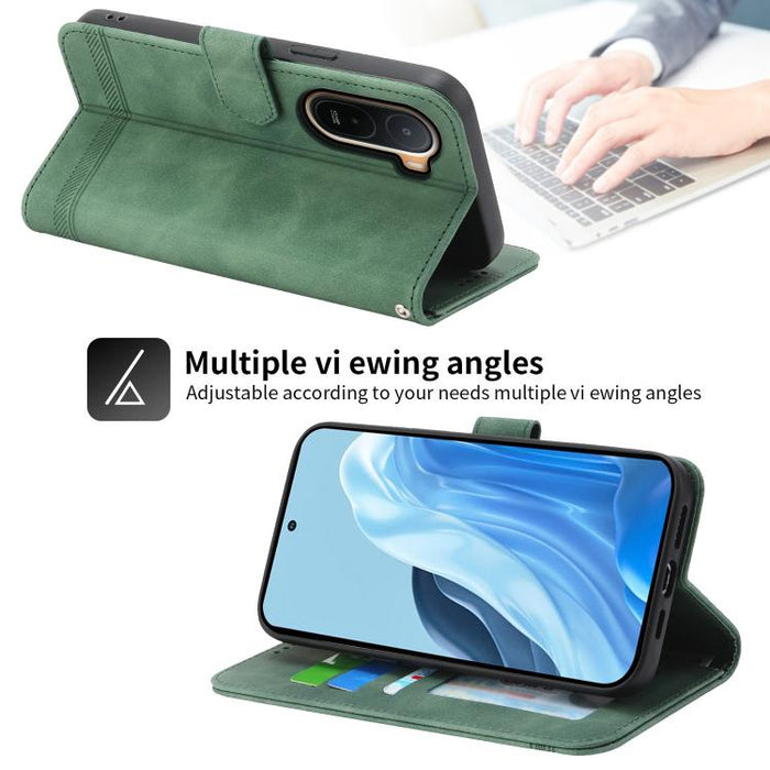Funda para teléfono de piel sintética y TPU Dream Line de Dierfeng, For Redmi A7 Pro 4G / 5G 171mm / Poco C85x 5G, For Redmi 15a 5G, For Redmi Turbo 5 Max 5G / Poco X8 Pro Max 5G, For Redmi Note 15 Pro+ 5G 163.3mm / Poco M8 Pro 5G                      ...
