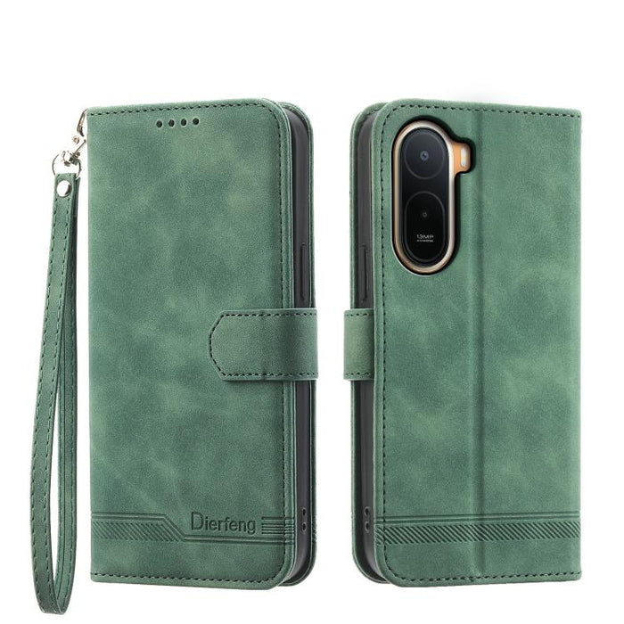 Funda para teléfono de piel sintética y TPU Dream Line de Dierfeng, For Redmi A7 Pro 4G / 5G 171mm / Poco C85x 5G, For Redmi 15a 5G, For Redmi Turbo 5 Max 5G / Poco X8 Pro Max 5G, For Redmi Note 15 Pro+ 5G 163.3mm / Poco M8 Pro 5G                      ...