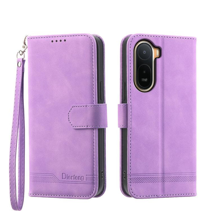 Funda para teléfono de piel sintética y TPU Dream Line de Dierfeng, For Redmi A7 Pro 4G / 5G 171mm / Poco C85x 5G, For Redmi 15a 5G, For Redmi Turbo 5 Max 5G / Poco X8 Pro Max 5G, For Redmi Note 15 Pro+ 5G 163.3mm / Poco M8 Pro 5G                      ...