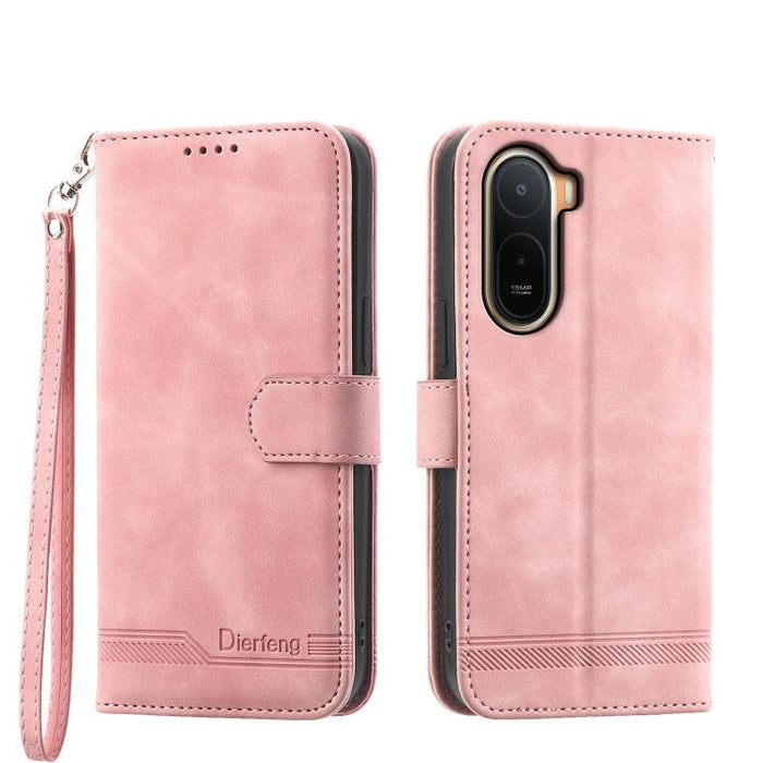 Funda para teléfono de piel sintética y TPU Dream Line de Dierfeng, For Redmi A7 Pro 4G / 5G 171mm / Poco C85x 5G, For Redmi 15a 5G, For Redmi Turbo 5 Max 5G / Poco X8 Pro Max 5G, For Redmi Note 15 Pro+ 5G 163.3mm / Poco M8 Pro 5G                      ...