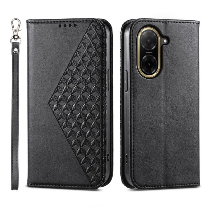 Funda de cuero magnética para teléfono con textura de becerro y cuadrícula cúbica, For Redmi A7 Pro 4G / 5G 171mm / Poco C85x 5G, For Redmi 15a 5G, For Redmi Turbo 5 Max 5G / Poco X8 Pro Max 5G, For Redmi Note 15 Pro+ 163.3mm / Poco M8 Pro             ...