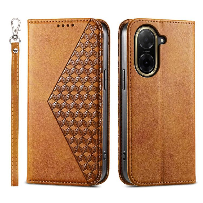 Funda de cuero magnética para teléfono con textura de becerro y cuadrícula cúbica, For Redmi A7 Pro 4G / 5G 171mm / Poco C85x 5G, For Redmi 15a 5G, For Redmi Turbo 5 Max 5G / Poco X8 Pro Max 5G, For Redmi Note 15 Pro+ 163.3mm / Poco M8 Pro             ...