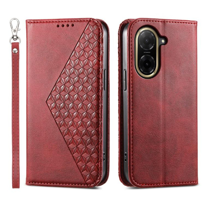 Funda de cuero magnética para teléfono con textura de becerro y cuadrícula cúbica, For Redmi A7 Pro 4G / 5G 171mm / Poco C85x 5G, For Redmi 15a 5G, For Redmi Turbo 5 Max 5G / Poco X8 Pro Max 5G, For Redmi Note 15 Pro+ 163.3mm / Poco M8 Pro             ...