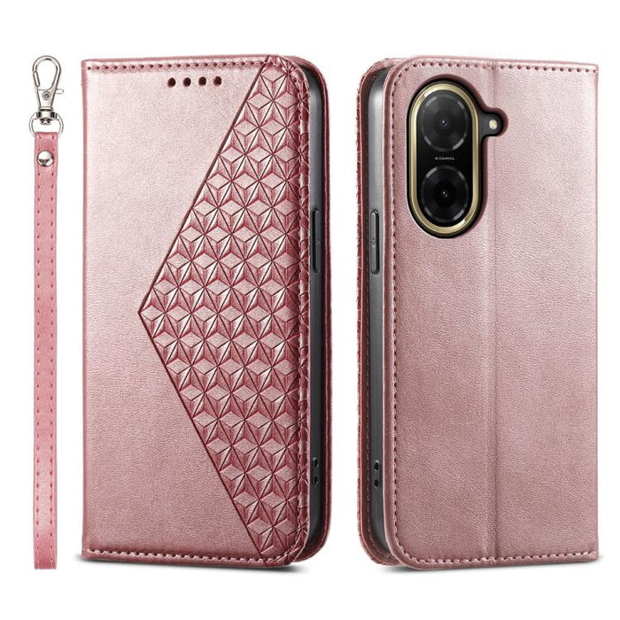 Funda de cuero magnética para teléfono con textura de becerro y cuadrícula cúbica, For Redmi A7 Pro 4G / 5G 171mm / Poco C85x 5G, For Redmi 15a 5G, For Redmi Turbo 5 Max 5G / Poco X8 Pro Max 5G, For Redmi Note 15 Pro+ 163.3mm / Poco M8 Pro             ...