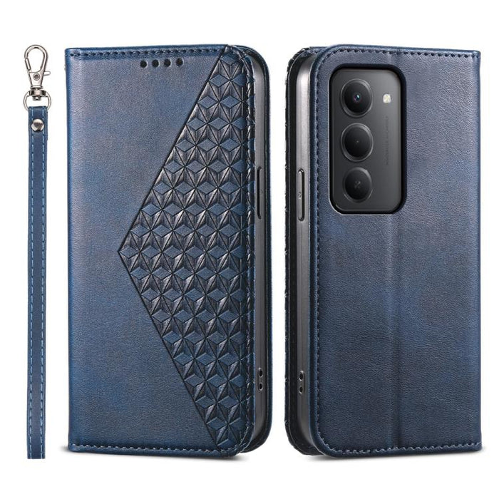 Funda de cuero magnética para teléfono con textura de becerro y cuadrícula cúbica, For Redmi A7 Pro 4G / 5G 171mm / Poco C85x 5G, For Redmi 15a 5G, For Redmi Turbo 5 Max 5G / Poco X8 Pro Max 5G, For Redmi Note 15 Pro+ 163.3mm / Poco M8 Pro             ...