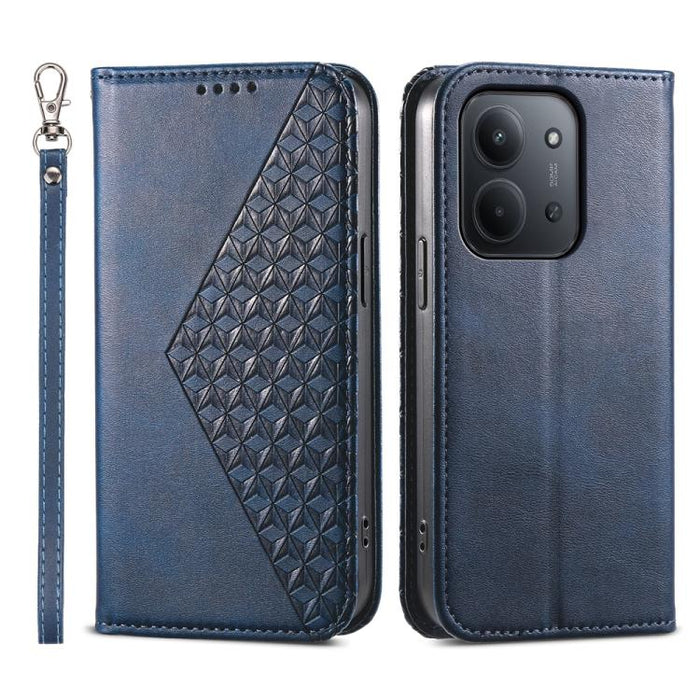 Funda de cuero magnética para teléfono con textura de becerro y cuadrícula cúbica, For Redmi A7 Pro 4G / 5G 171mm / Poco C85x 5G, For Redmi 15a 5G, For Redmi Turbo 5 Max 5G / Poco X8 Pro Max 5G, For Redmi Note 15 Pro+ 163.3mm / Poco M8 Pro             ...