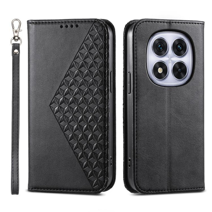 Funda de cuero magnética para teléfono con textura de becerro y cuadrícula cúbica, For Redmi A7 Pro 4G / 5G 171mm / Poco C85x 5G, For Redmi 15a 5G, For Redmi Turbo 5 Max 5G / Poco X8 Pro Max 5G, For Redmi Note 15 Pro+ 163.3mm / Poco M8 Pro             ...