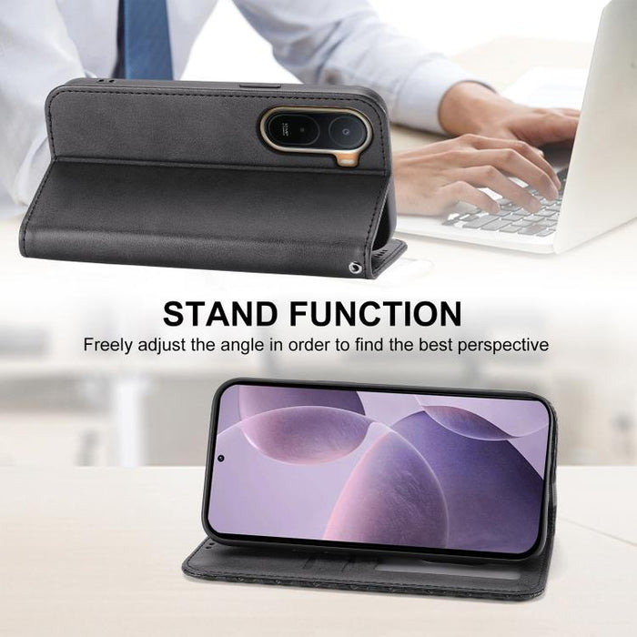 Funda de cuero magnética para teléfono con textura de becerro y cuadrícula cúbica, For Redmi A7 Pro 4G / 5G 171mm / Poco C85x 5G, For Redmi 15a 5G, For Redmi Turbo 5 Max 5G / Poco X8 Pro Max 5G, For Redmi Note 15 Pro+ 163.3mm / Poco M8 Pro             ...