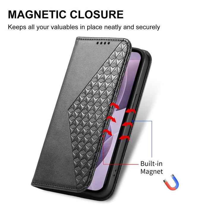 Funda de cuero magnética para teléfono con textura de becerro y cuadrícula cúbica, For Redmi A7 Pro 4G / 5G 171mm / Poco C85x 5G, For Redmi 15a 5G, For Redmi Turbo 5 Max 5G / Poco X8 Pro Max 5G, For Redmi Note 15 Pro+ 163.3mm / Poco M8 Pro             ...