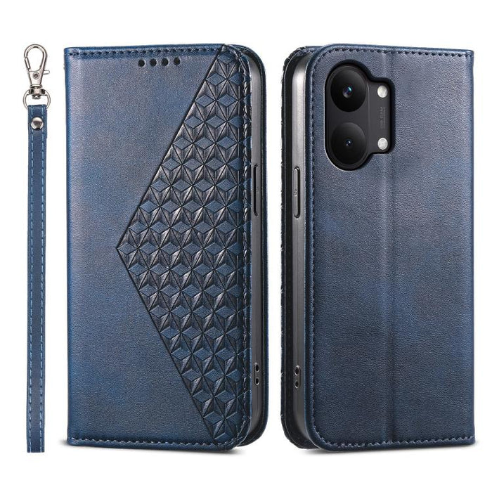 Funda de cuero magnética para teléfono con textura de becerro y cuadrícula cúbica, For Redmi A7 Pro 4G / 5G 171mm / Poco C85x 5G, For Redmi 15a 5G, For Redmi Turbo 5 Max 5G / Poco X8 Pro Max 5G, For Redmi Note 15 Pro+ 163.3mm / Poco M8 Pro             ...