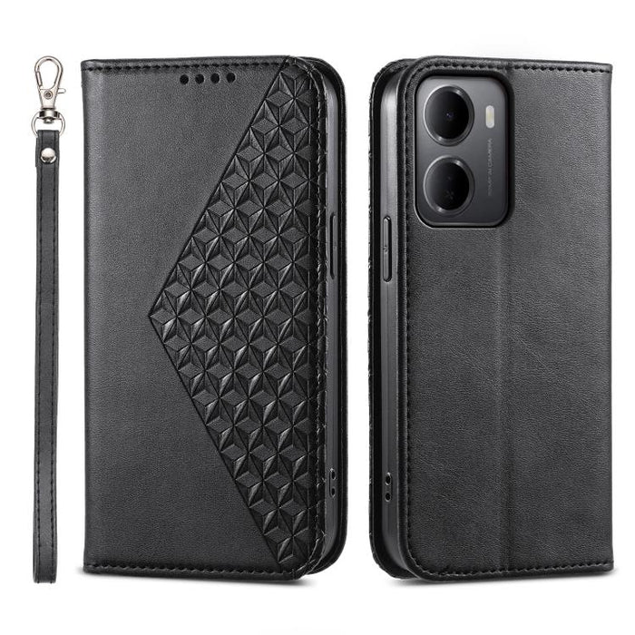 Funda de cuero magnética para teléfono con textura de becerro y cuadrícula cúbica, For Redmi A7 Pro 4G / 5G 171mm / Poco C85x 5G, For Redmi 15a 5G, For Redmi Turbo 5 Max 5G / Poco X8 Pro Max 5G, For Redmi Note 15 Pro+ 163.3mm / Poco M8 Pro             ...