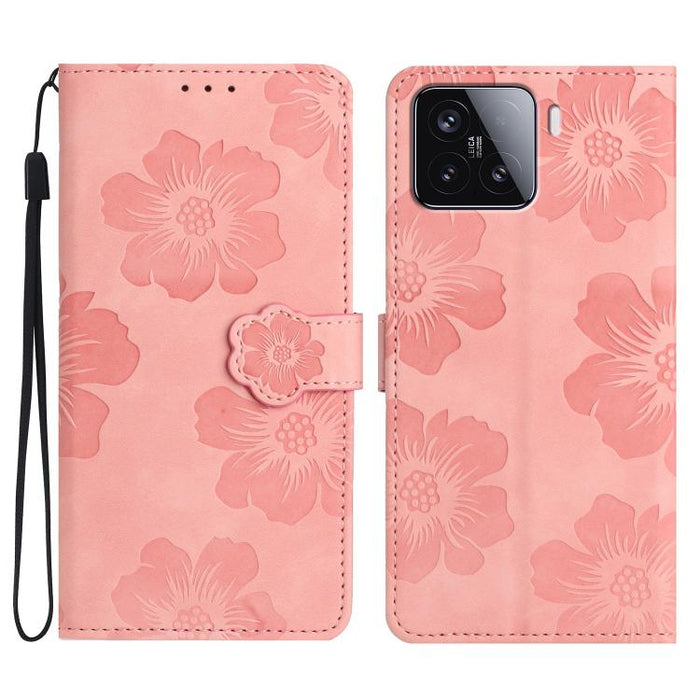 Funda de cuero para teléfono con estampado de flores en relieve, For Redmi K90 Pro Max/Poco F8 Ultra, For Redmi K90/Poco F8 Pro, For Redmi 15C 5G/4G EU 173mm/Poco C85 5G, For Redmi 15 5G Global/15 4G SEA 169.5, For Redmi 15 5G / 4G EU 171mm            ...