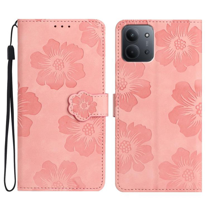 Funda de cuero para teléfono con estampado de flores en relieve, For Redmi K90 Pro Max/Poco F8 Ultra, For Redmi K90/Poco F8 Pro, For Redmi 15C 5G/4G EU 173mm/Poco C85 5G, For Redmi 15 5G Global/15 4G SEA 169.5, For Redmi 15 5G / 4G EU 171mm            ...