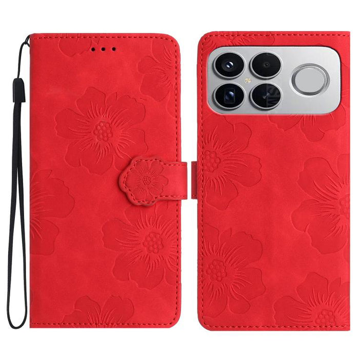 Funda de cuero para teléfono con estampado de flores en relieve, For Redmi K90 Pro Max/Poco F8 Ultra, For Redmi K90/Poco F8 Pro, For Redmi 15C 5G/4G EU 173mm/Poco C85 5G, For Redmi 15 5G Global/15 4G SEA 169.5, For Redmi 15 5G / 4G EU 171mm            ...