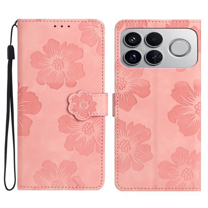 Funda de cuero para teléfono con estampado de flores en relieve, For Redmi K90 Pro Max/Poco F8 Ultra, For Redmi K90/Poco F8 Pro, For Redmi 15C 5G/4G EU 173mm/Poco C85 5G, For Redmi 15 5G Global/15 4G SEA 169.5, For Redmi 15 5G / 4G EU 171mm            ...