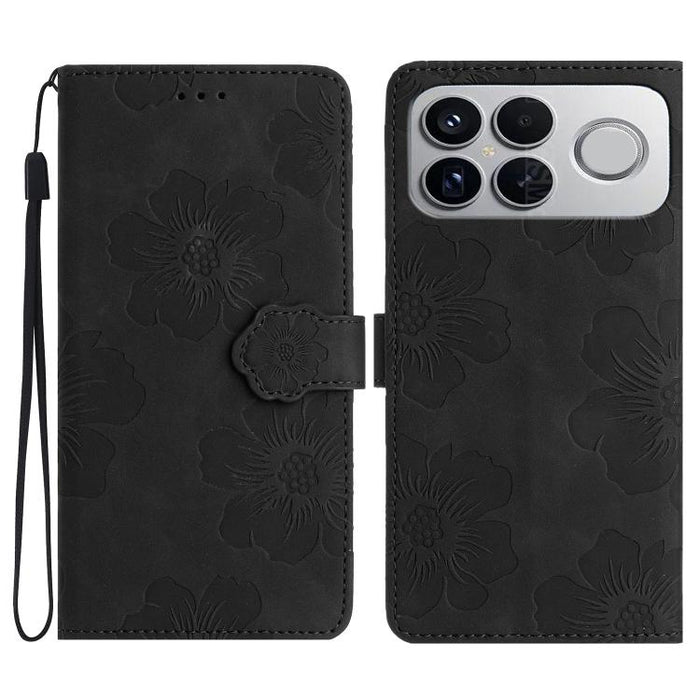 Funda de cuero para teléfono con estampado de flores en relieve, For Redmi K90 Pro Max/Poco F8 Ultra, For Redmi K90/Poco F8 Pro, For Redmi 15C 5G/4G EU 173mm/Poco C85 5G, For Redmi 15 5G Global/15 4G SEA 169.5, For Redmi 15 5G / 4G EU 171mm            ...