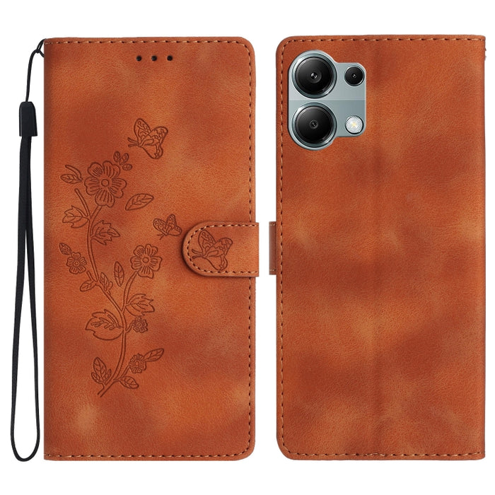 Funda de cuero para teléfono con estampado de flores y mariposas, For Redmi K90 Pro Max/Poco F8 Ultra, For Redmi K90/Poco F8 Pro, For Redmi 15C 5G/4G EU 173mm, For Redmi 15 5G / 4G EU 171mm, For Redmi 15C 5G/4G Global 171mm, For Redmi 15T Pro 5G       ...
