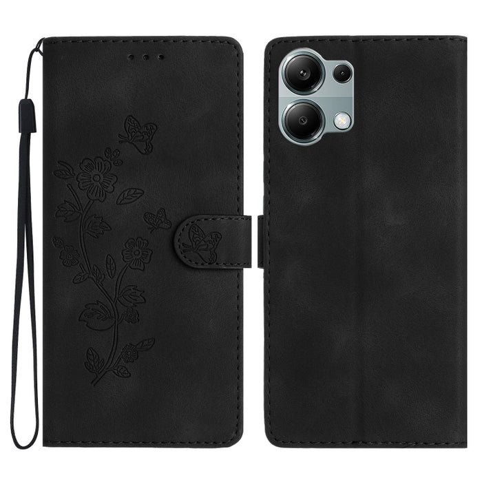 Funda de cuero para teléfono con estampado de flores y mariposas, For Redmi K90 Pro Max/Poco F8 Ultra, For Redmi K90/Poco F8 Pro, For Redmi 15C 5G/4G EU 173mm, For Redmi 15 5G / 4G EU 171mm, For Redmi 15C 5G/4G Global 171mm, For Redmi 15T Pro 5G       ...
