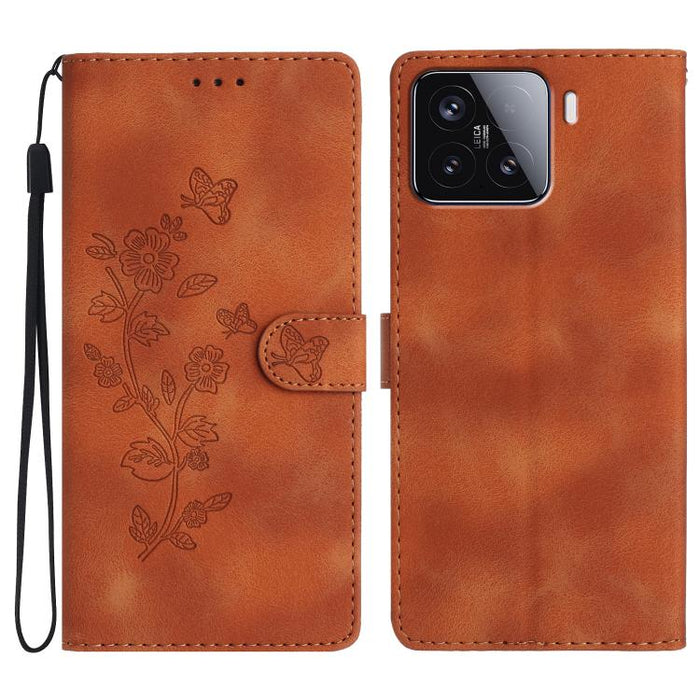 Funda de cuero para teléfono con estampado de flores y mariposas, For Redmi K90 Pro Max/Poco F8 Ultra, For Redmi K90/Poco F8 Pro, For Redmi 15C 5G/4G EU 173mm, For Redmi 15 5G / 4G EU 171mm, For Redmi 15C 5G/4G Global 171mm, For Redmi 15T Pro 5G       ...
