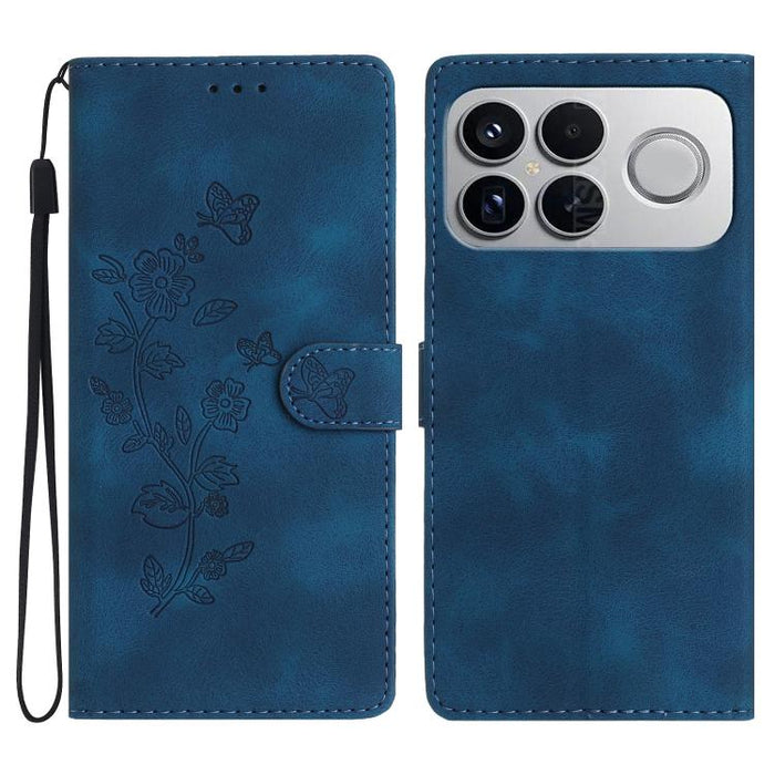 Funda de cuero para teléfono con estampado de flores y mariposas, For Redmi K90 Pro Max/Poco F8 Ultra, For Redmi K90/Poco F8 Pro, For Redmi 15C 5G/4G EU 173mm, For Redmi 15 5G / 4G EU 171mm, For Redmi 15C 5G/4G Global 171mm, For Redmi 15T Pro 5G       ...