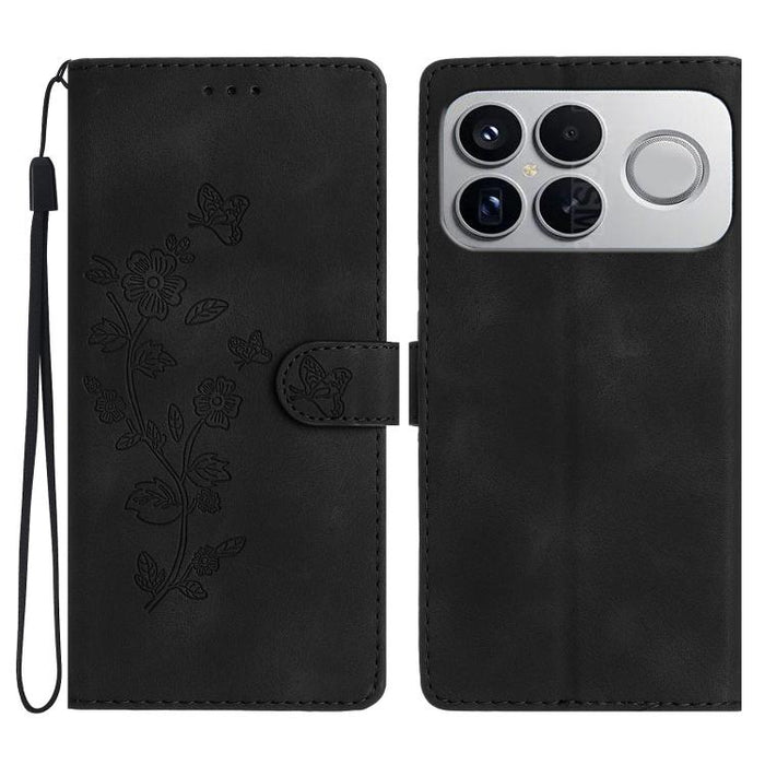 Funda de cuero para teléfono con estampado de flores y mariposas, For Redmi K90 Pro Max/Poco F8 Ultra, For Redmi K90/Poco F8 Pro, For Redmi 15C 5G/4G EU 173mm, For Redmi 15 5G / 4G EU 171mm, For Redmi 15C 5G/4G Global 171mm, For Redmi 15T Pro 5G       ...